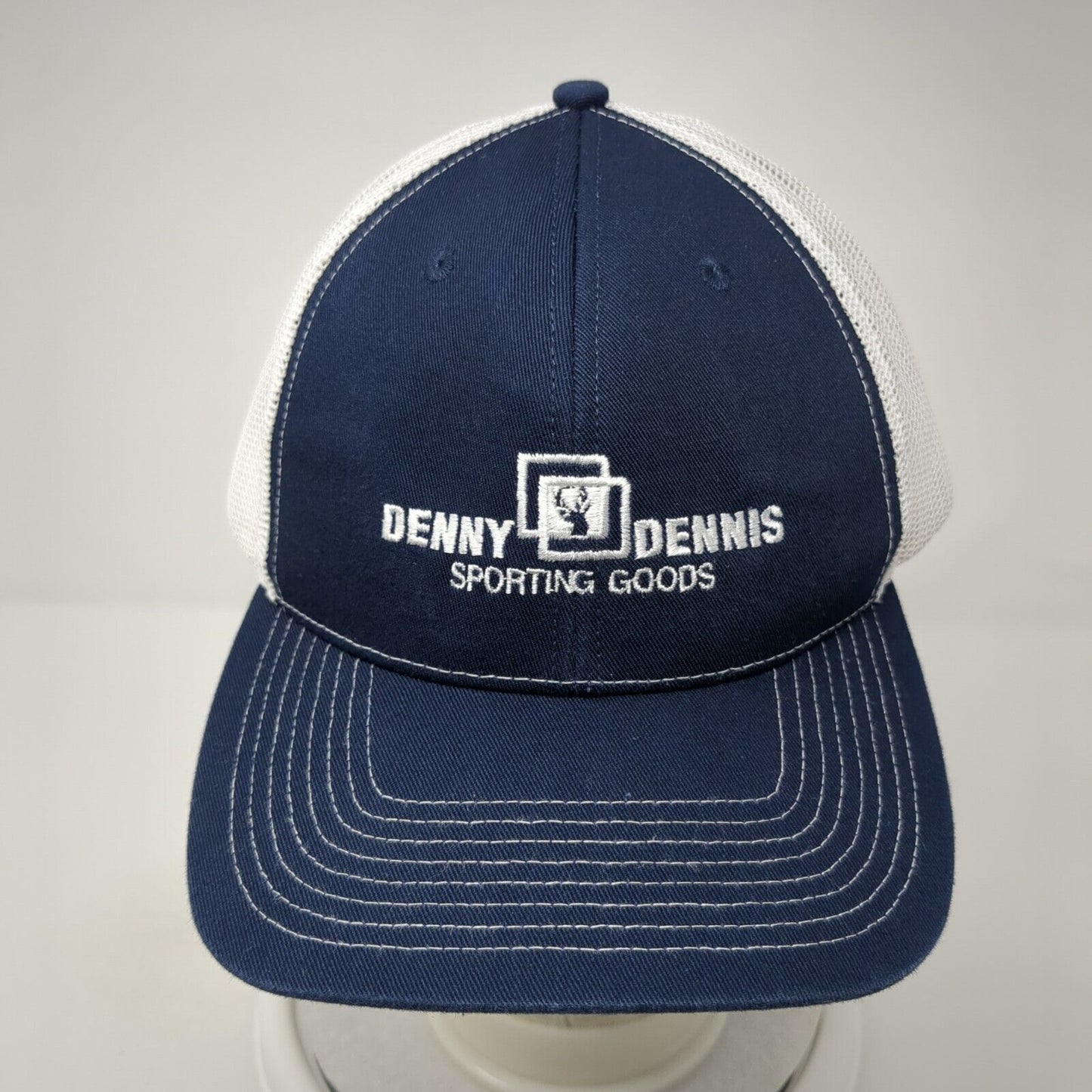 Denny Dennis Sporting Goods Snapback Trucker Hat Blue XL Mesh Back