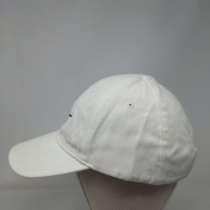 Nike Swoosh Strapback Hat Cream OSFA Adjustable Embroidered Vented Holes 6 Panel