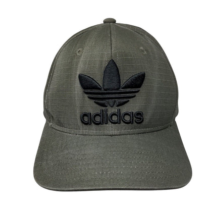 Adidas Trefoil Snapback Hat Green One Size Embroidered Solid 6 Panel