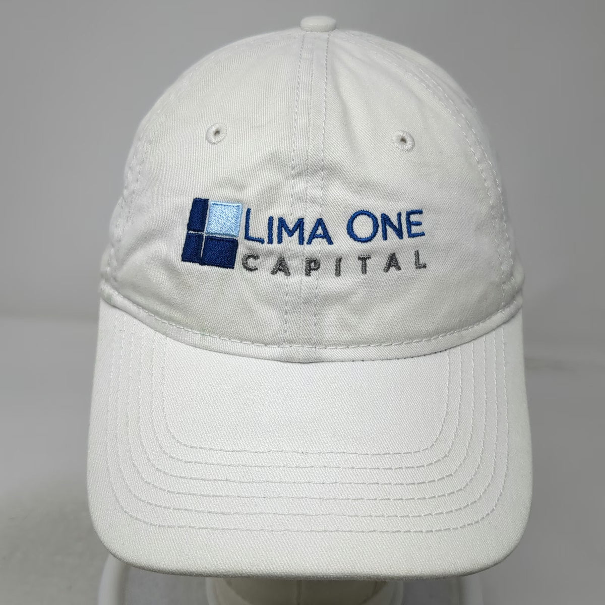Sportsman Lima One Capital Baseball Cap White One Size Slideback Cotton Logo Hat
