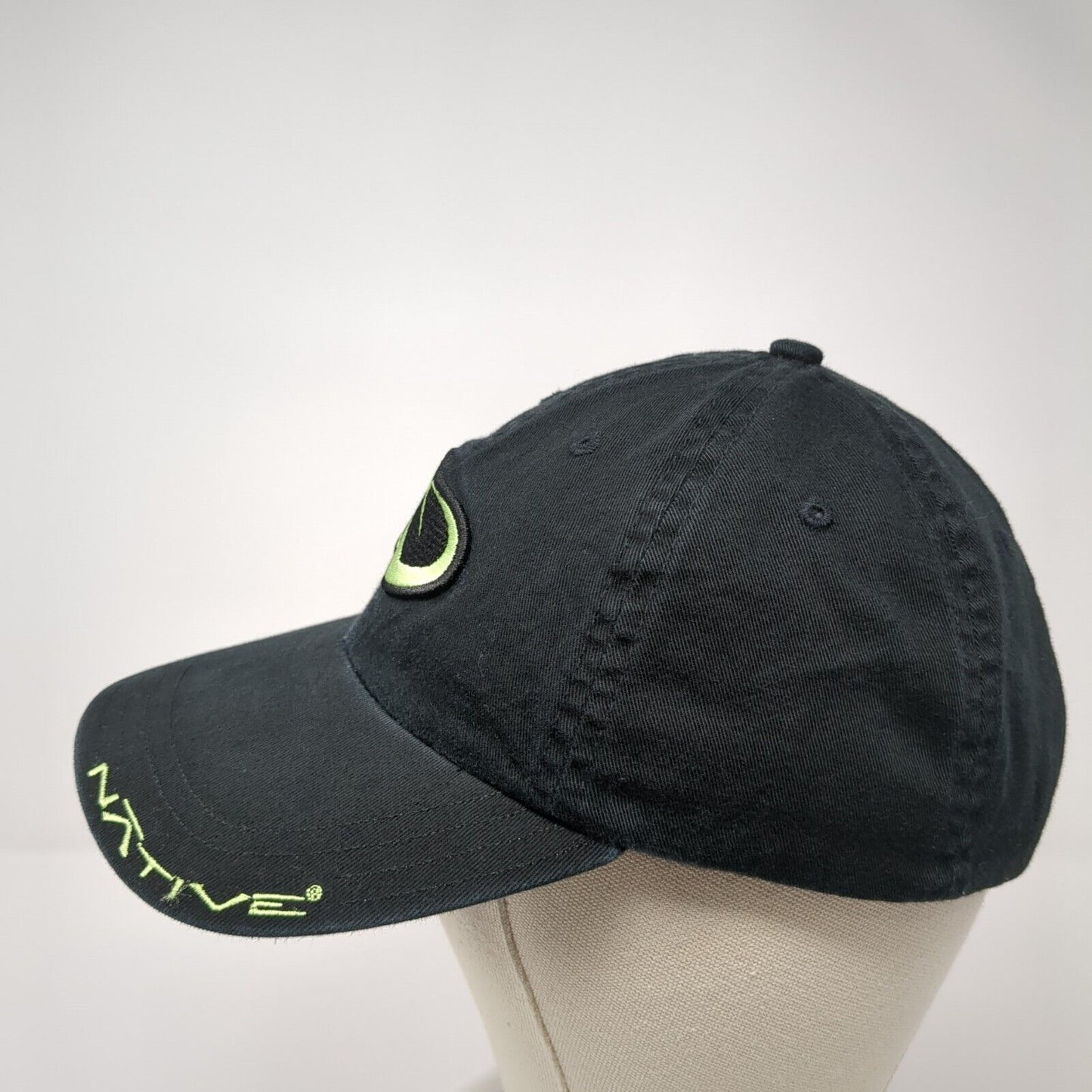 Native Snapback Hat Black One Size Adjustable Embroidered Logo 6 Panel