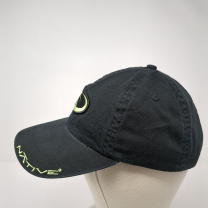 Native Snapback Hat Black One Size Adjustable Embroidered Logo 6 Panel