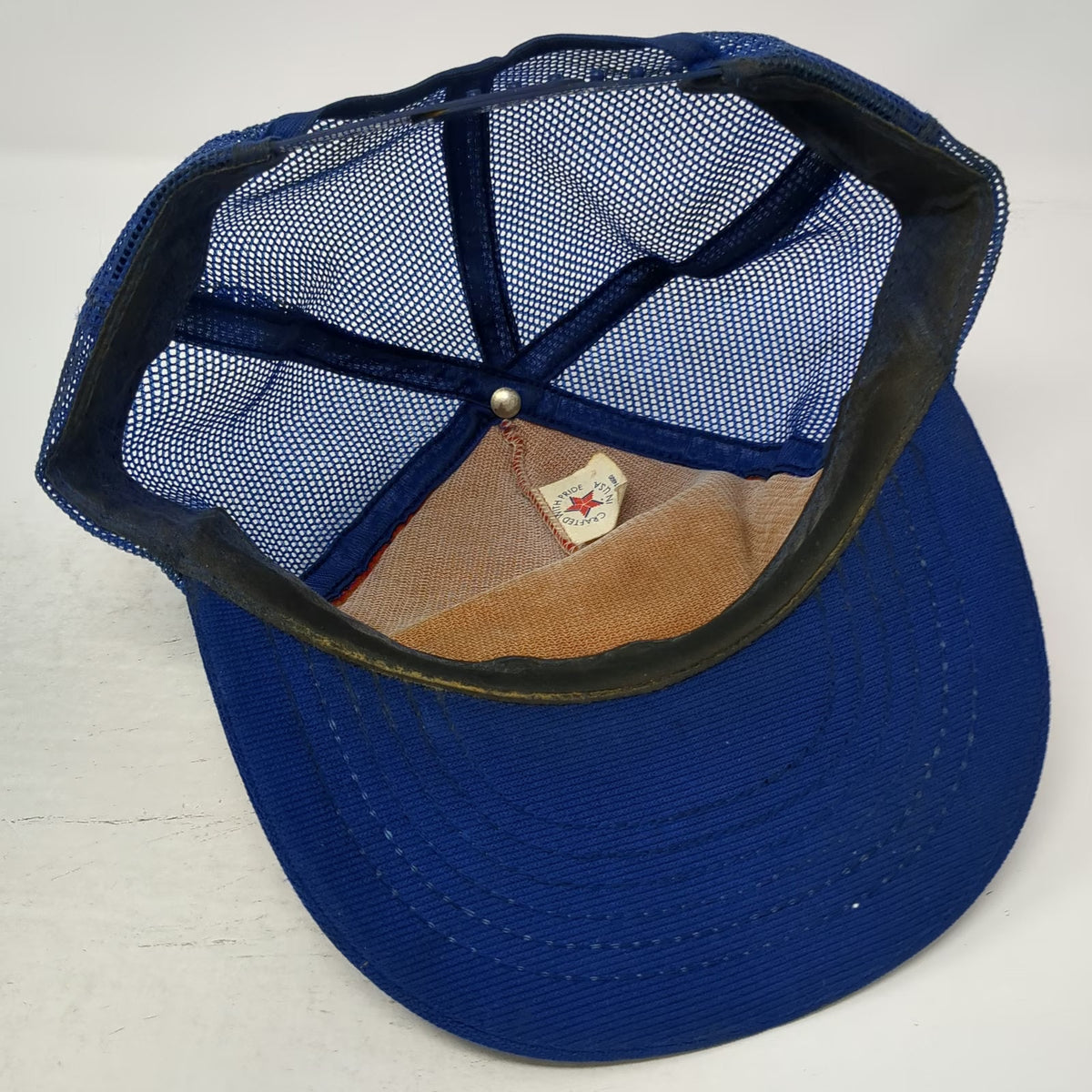 Trucker Hat Red Blue B & J Elevators Ririe Idaho Mesh Grain Elevator Vintage