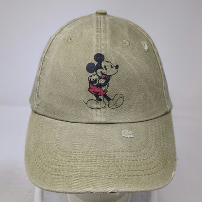 Disney Baseball Cap Green One Size Mickey Mouse Embroidered Slideback Cotton Hat