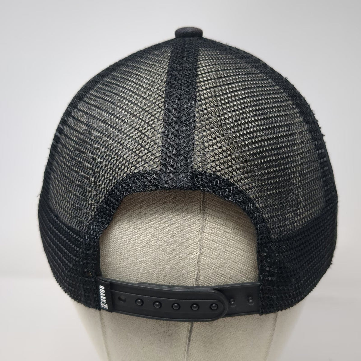 Roark Trucker Hat Black One Size Mesh Back Snapback Expedition Logo Patch Hat