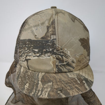 Precision Trucker Hat Brown Camo Mesh Face Mask Made in USA Hunting Vintage