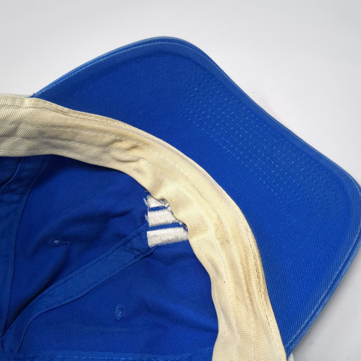 Adidas Baseball Cap Blue White One Size Embroidered Logo Cotton Slideback Hat