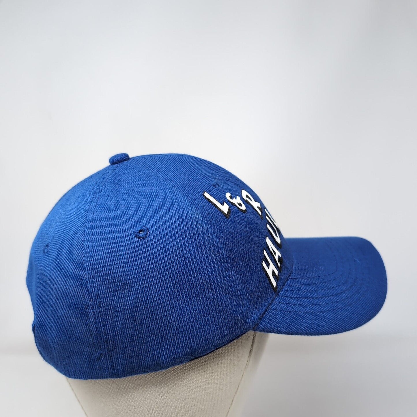 L&R Hauling Strapback Hat Blue One Size Adjustable Vented Holes 6 Panel