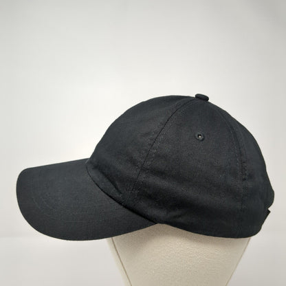 Unbranded Strapback Hat Black OSFA Adjustable Vented Holes 6 Panel Blank