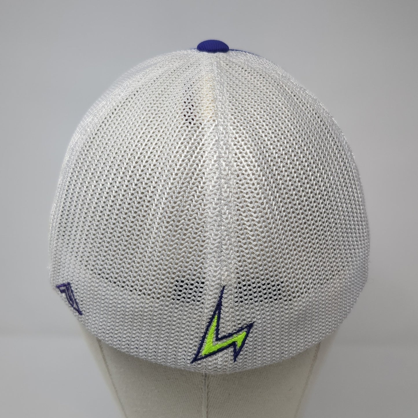 ML Fitted Trucker Hat Blue 7 3/8 Embroidered Mesh Back 404M Pacific Headwear