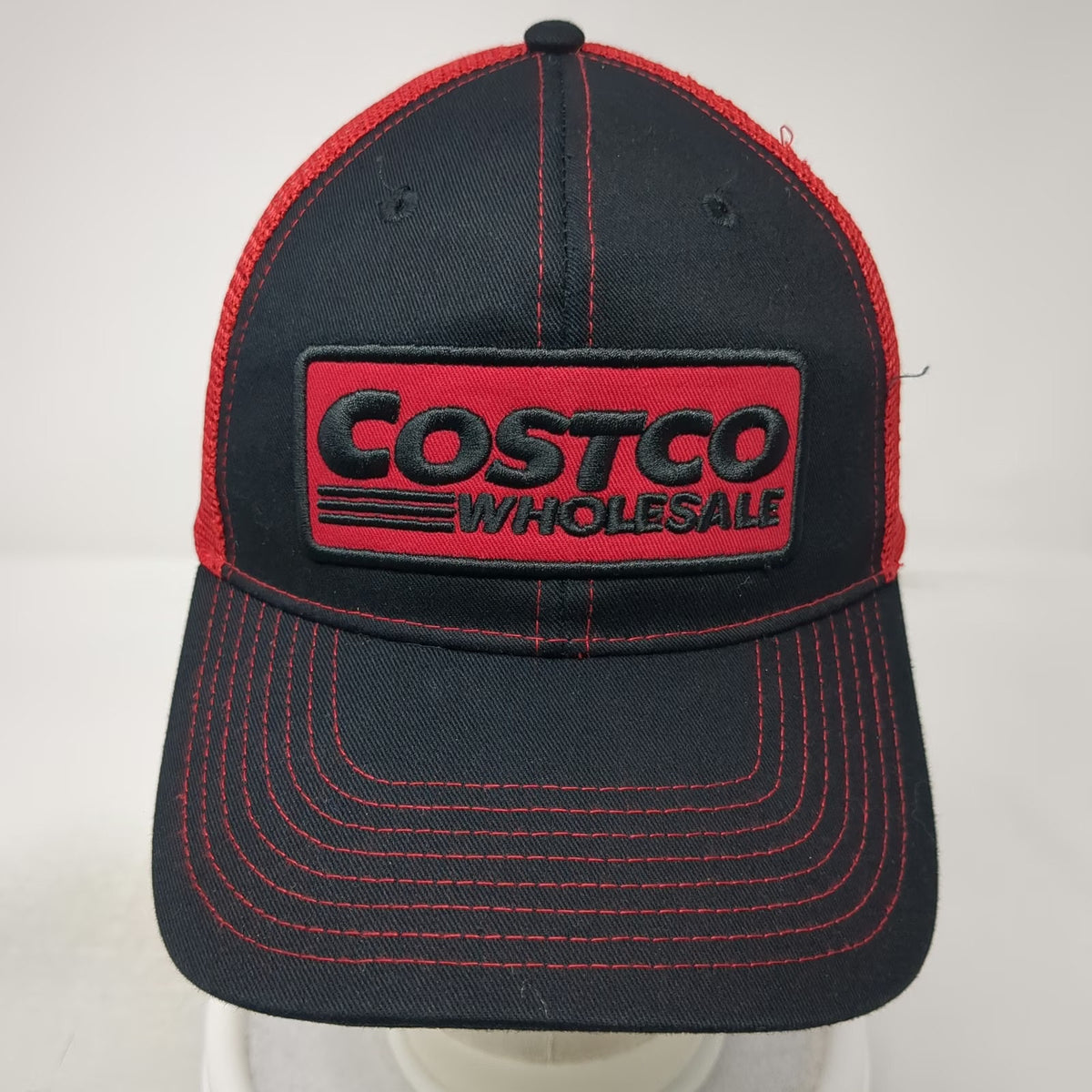 Bamko Trucker Hat Black Red One Size Costco Wholesale Mesh Back Snapback hat
