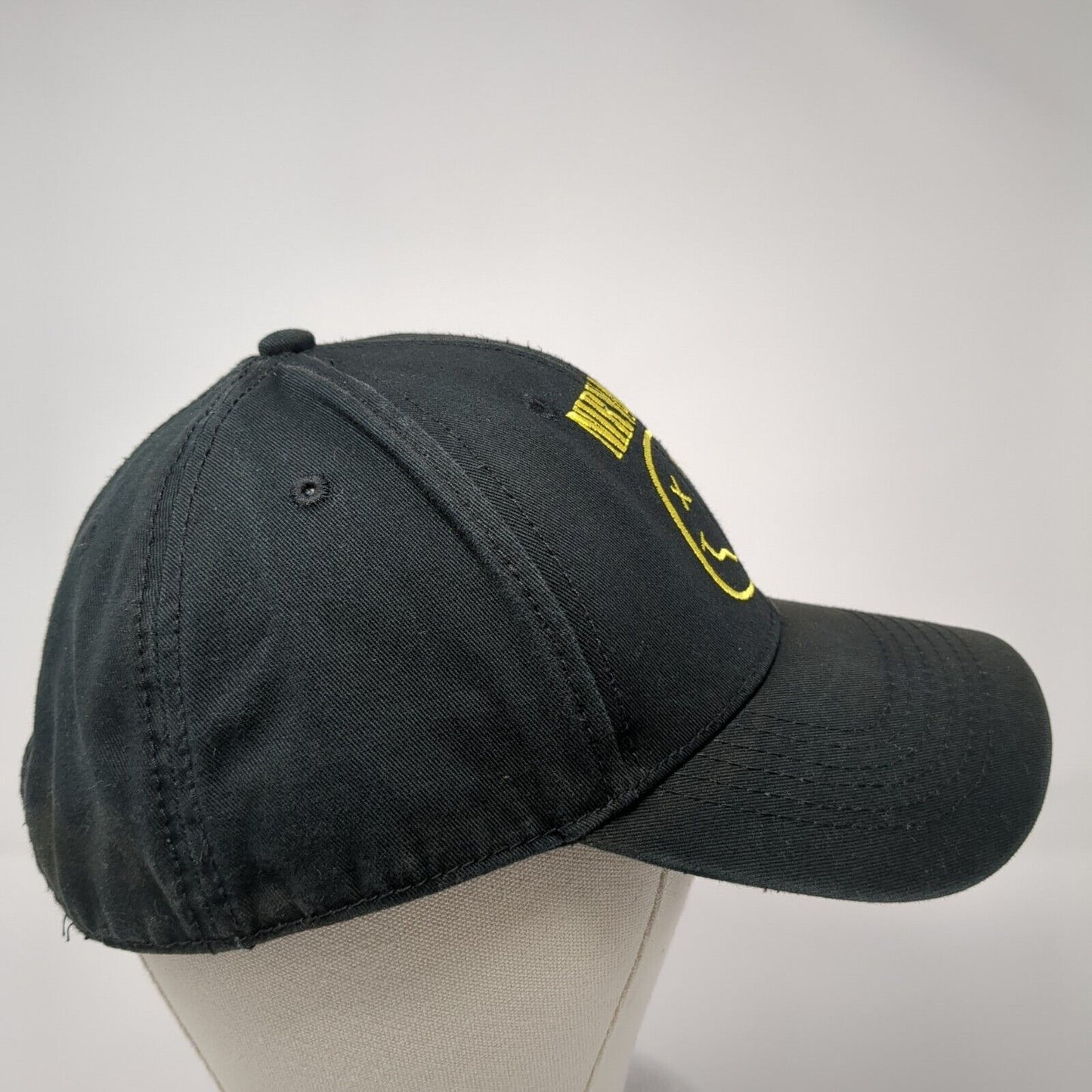 Nirvana Snapback Hat Black One Size Embroidered Adjustable 6 Panel