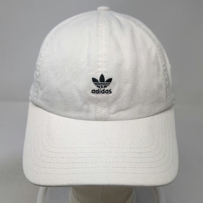 Adidas Baseball Cap White One Size Trefoil Logo Cotton Slideback Strap Hat