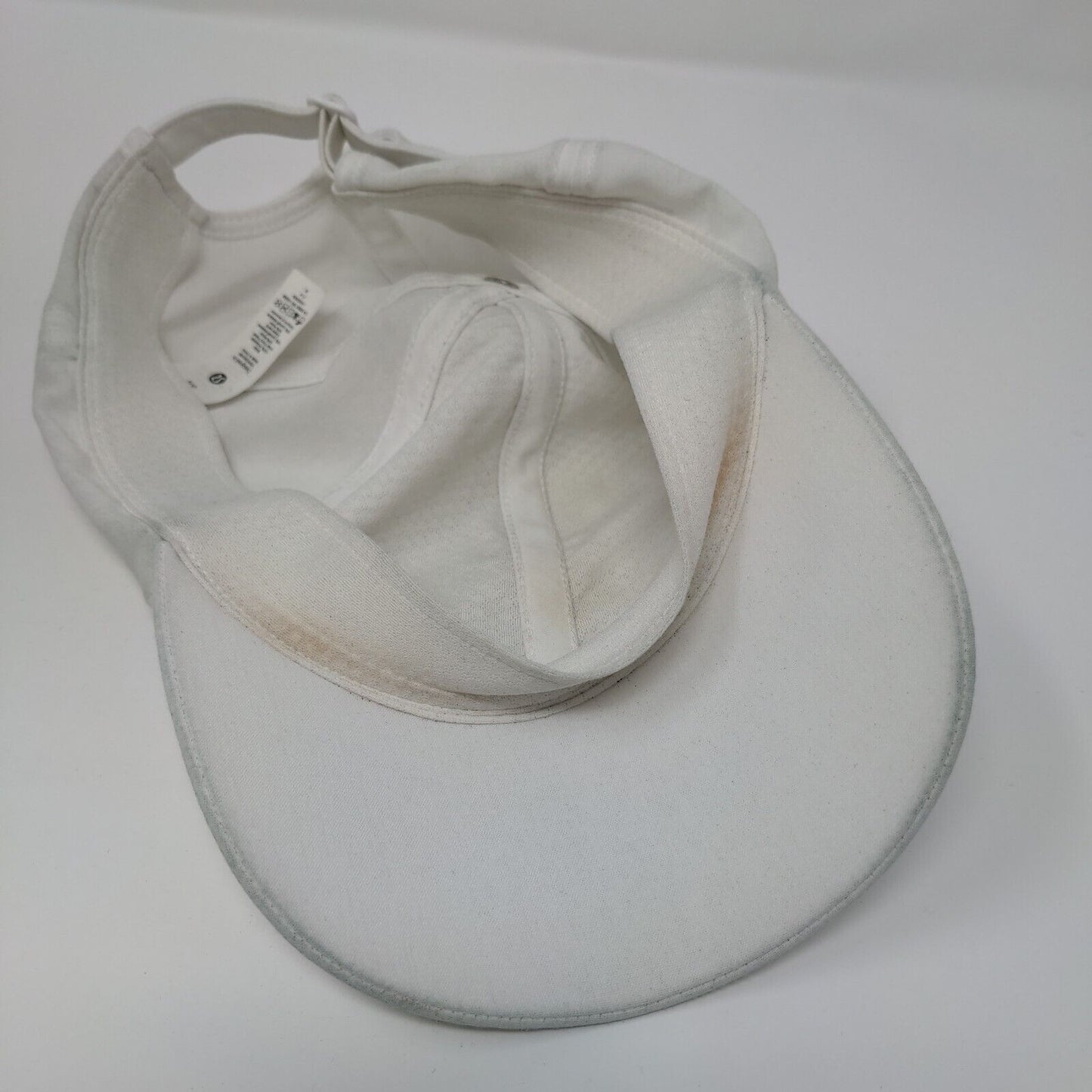 Lululemon Slideback Hat White OSFA Adjustable Embroidered Vented Holes 6 Panel