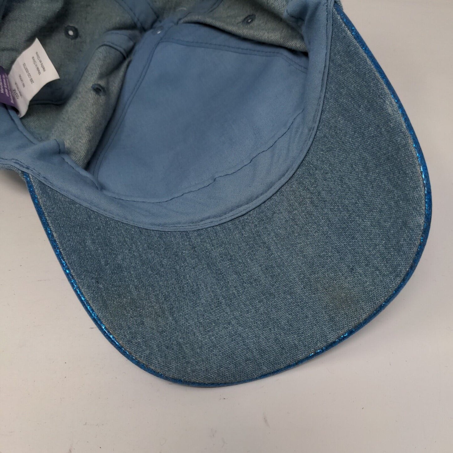 Disney Stitch Strapback Hat Blue OSFM Adjustable Sparkle Glitter W/Tags