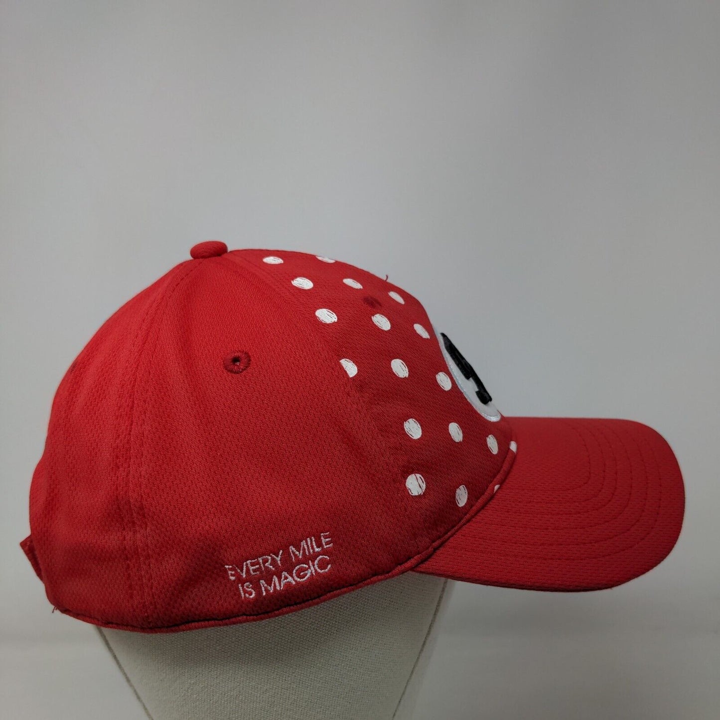 5K Run Disney Minnie Mouse Every Mile is Magic Strapback Hat Red One Size Polka
