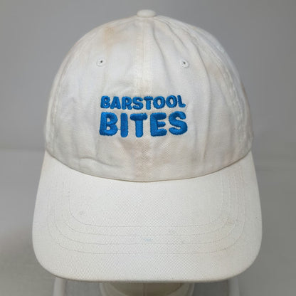 Yupoong Baseball Cap White OSFM Barstool Bites Embroidered Slideback Hat Cotton