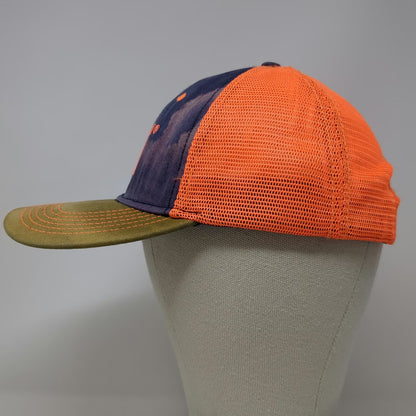 Caterpillar Trucker Hat Blue Orange Green One Size Snapback Mesh CAT Logo