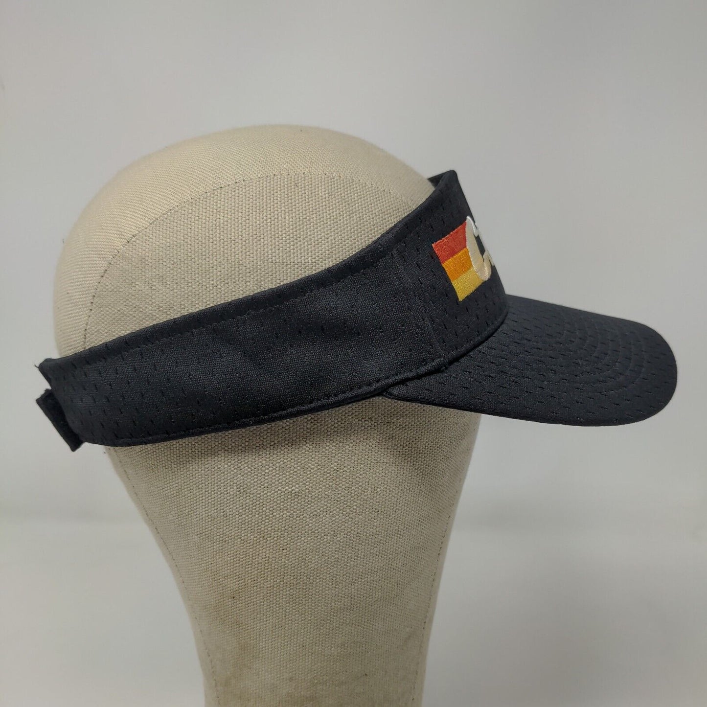 Crew Carwash Men's Strapback Sun Visor Hat Cap Black Embroidered Logo Employee