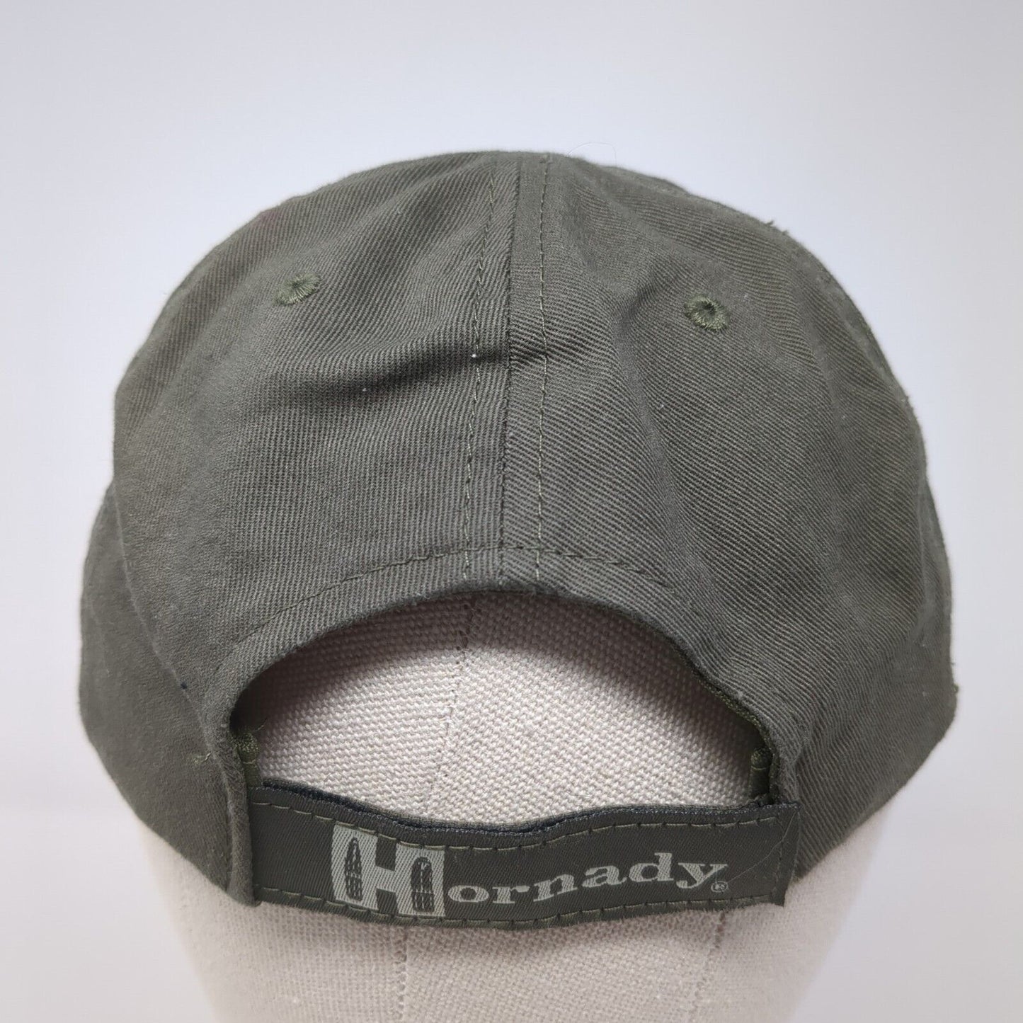 H Hornady Strapback Hat Green One Size Adjustable Embroidered 6 Panel