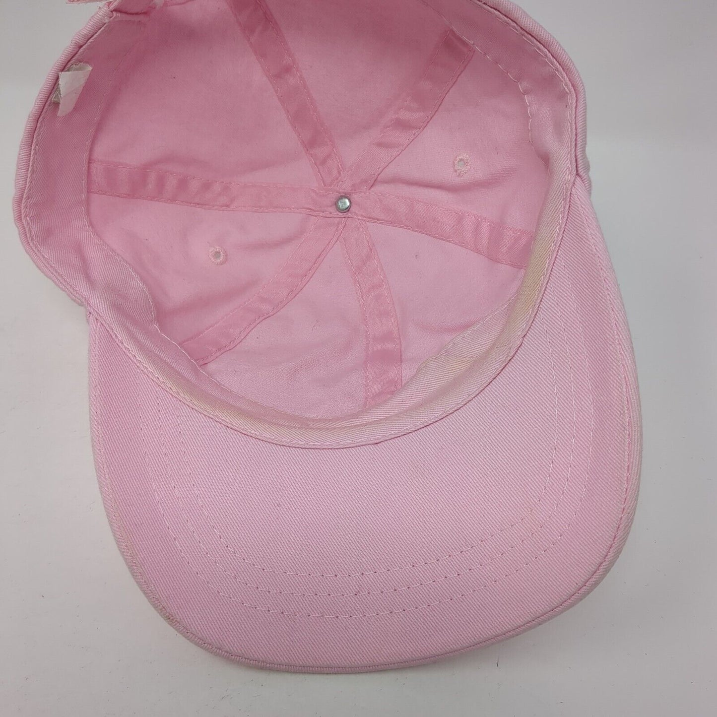 Unbranded Strapback Hat Pink One Size Adjustable Vented Holes 6 Panel Blank