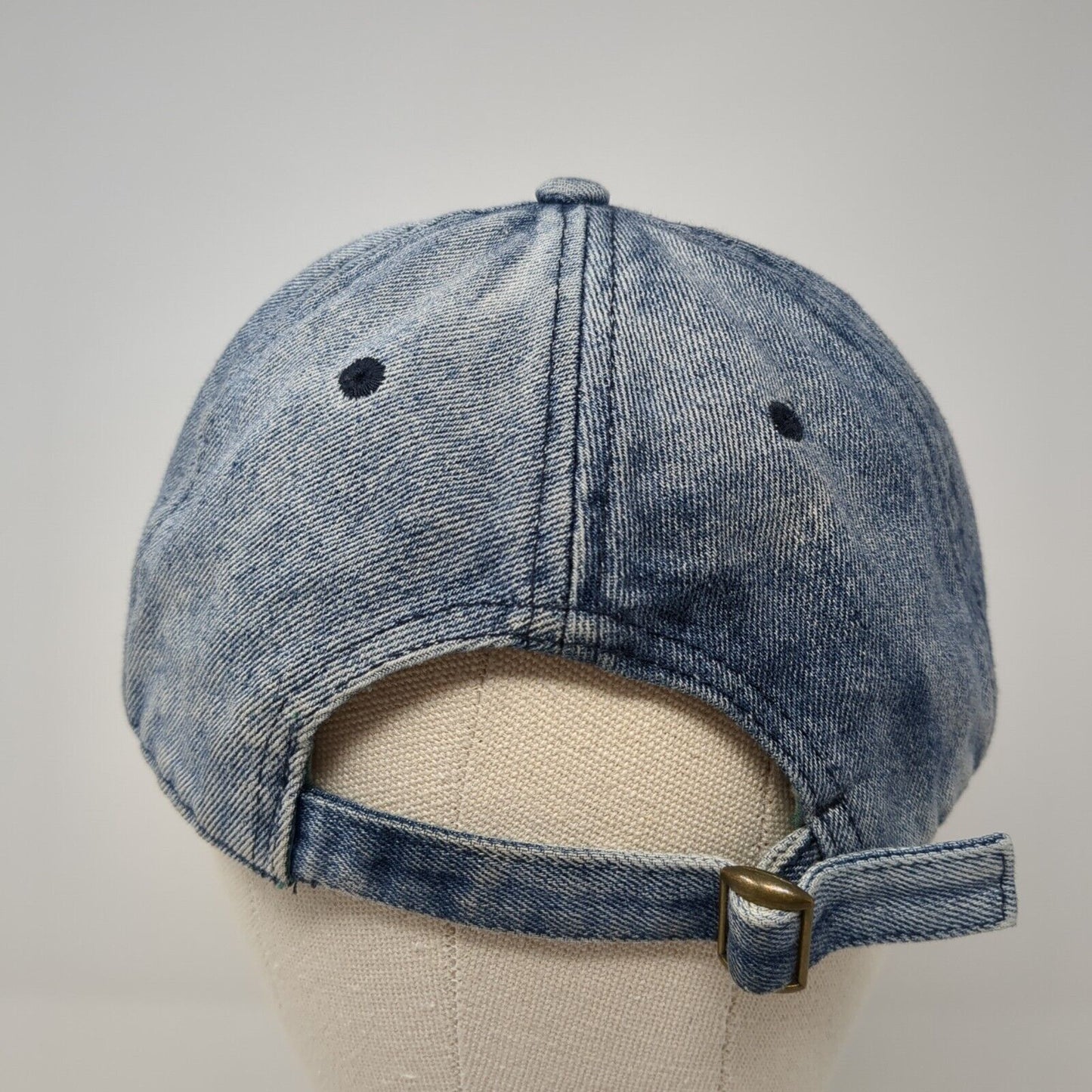 Wander Lust Slideback Baseball Cap Blue One Size Adjustable Embroidered Denim