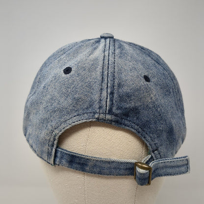 Wander Lust Slideback Baseball Cap Blue One Size Adjustable Embroidered Denim