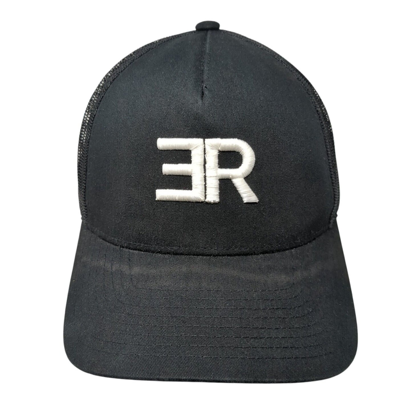 ER Snapback Trucker Hat Black One Size Adjustable Embroidered Classics Yupoong
