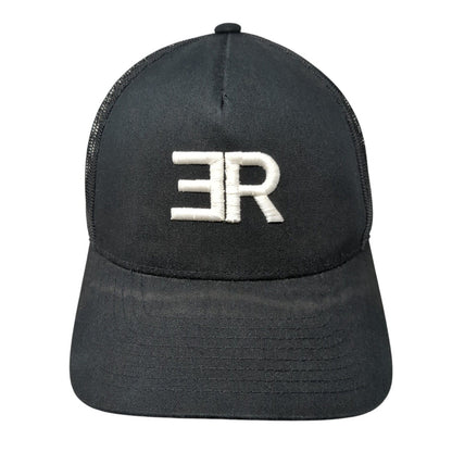 ER Snapback Trucker Hat Black One Size Adjustable Embroidered Classics Yupoong