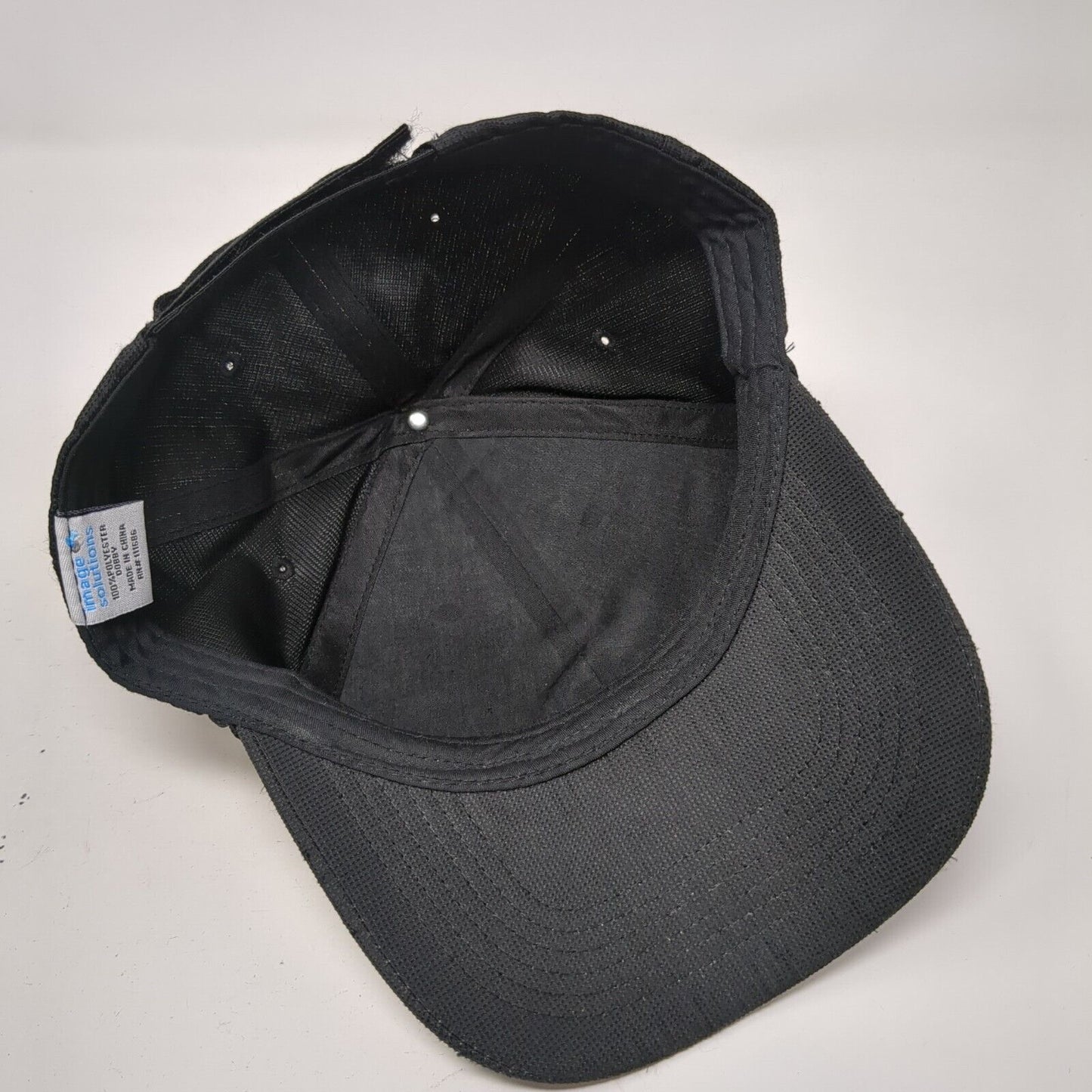 Albertsons Strapback Hat Black OSFA Adjustable Embroidered Image Solutions