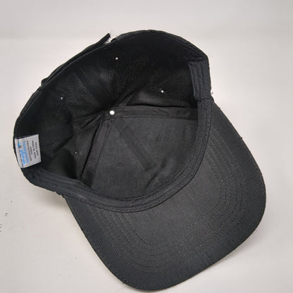Albertsons Strapback Hat Black OSFA Adjustable Embroidered Image Solutions