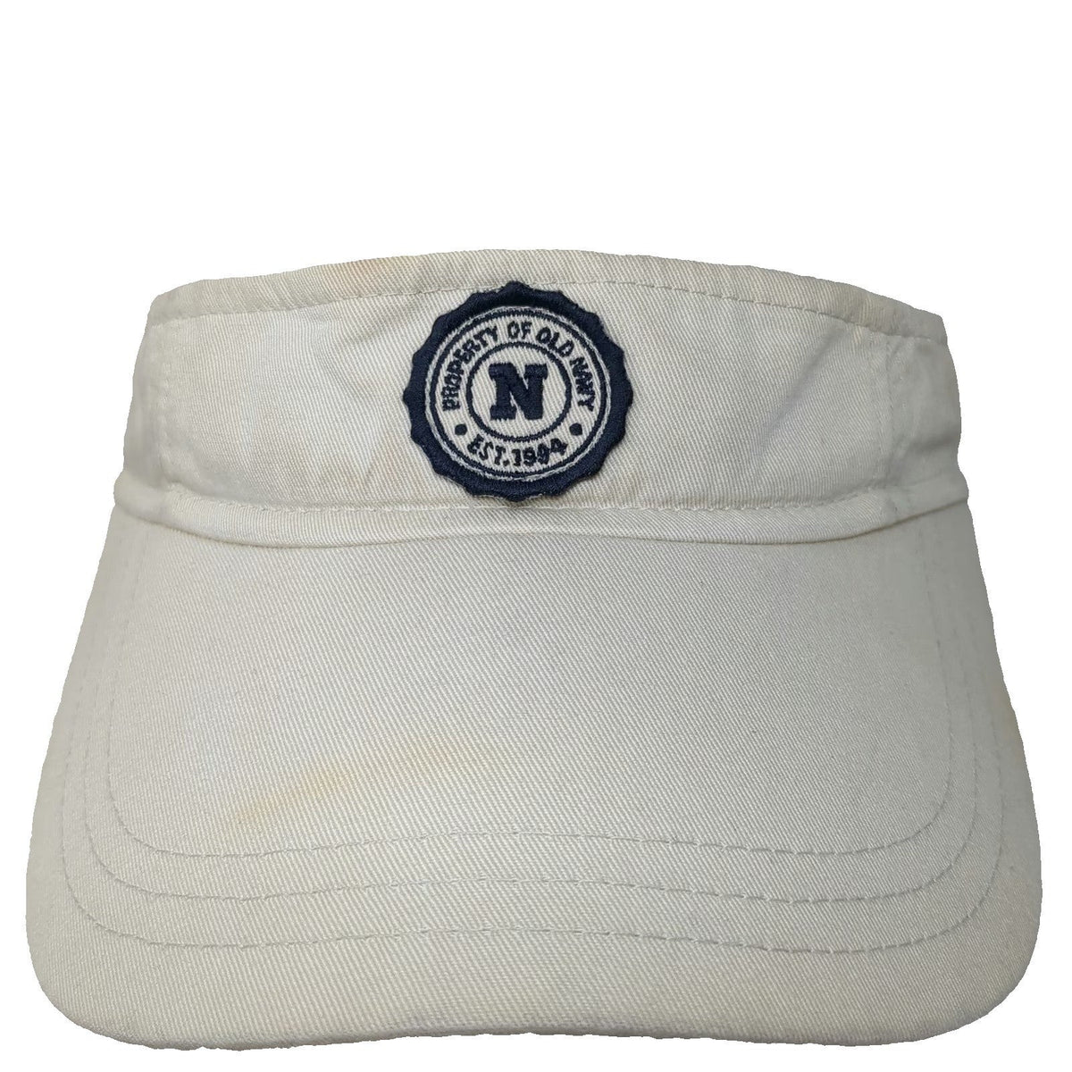 Old Navy Visor Beige One Size Cotton Strapback Patch Embroidered Logo Sun Hat