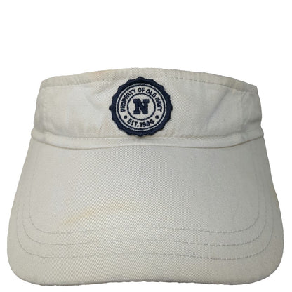 Old Navy Visor Beige One Size Cotton Strapback Patch Embroidered Logo Sun Hat