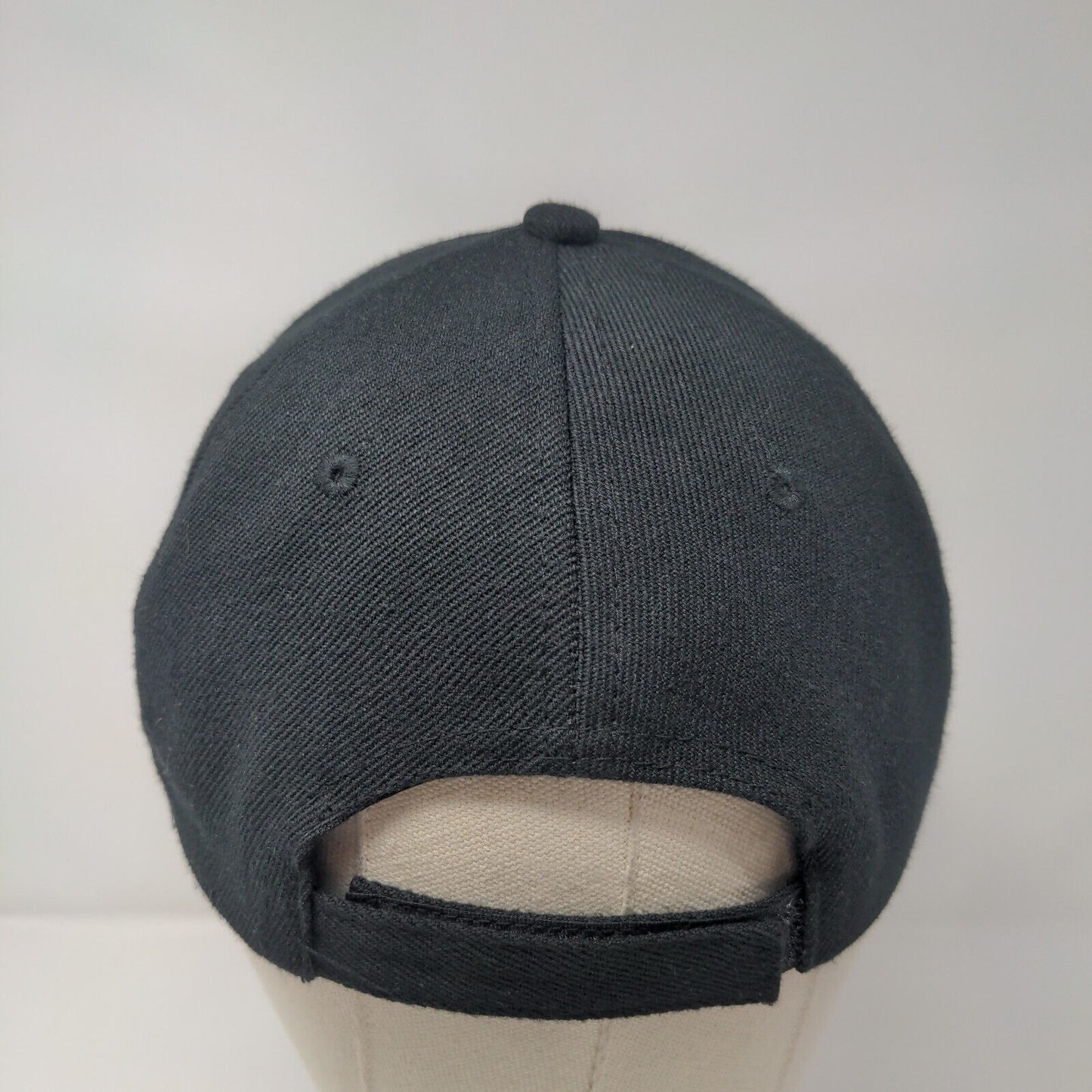 American Flag Strapback Hat Black One Size Adjustable Embroidered Patriotic