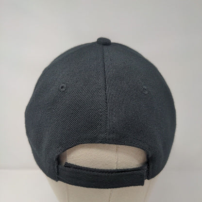 American Flag Strapback Hat Black One Size Adjustable Embroidered Patriotic