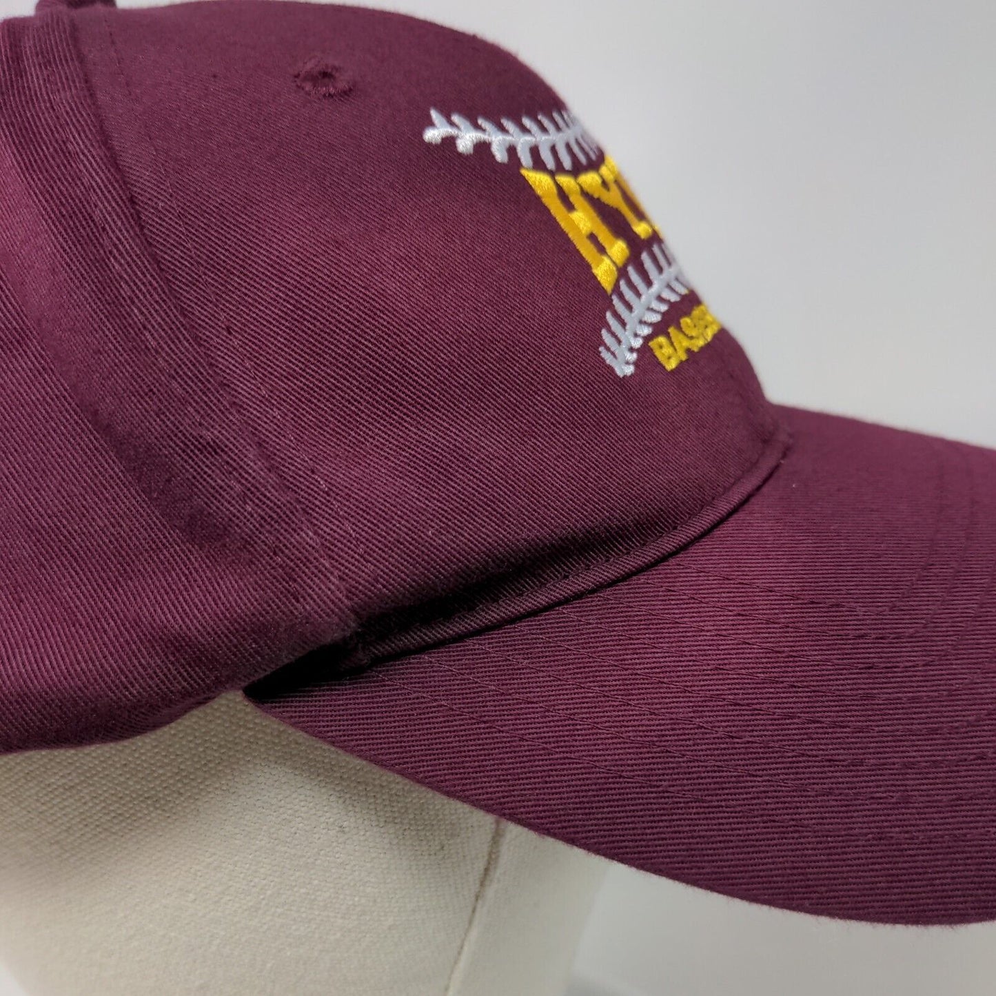 HYL Baseball Snapback Hat Red Burgundy M/L Embroidered Richardson