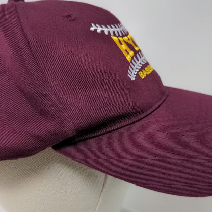 HYL Baseball Snapback Hat Red Burgundy M/L Embroidered Richardson