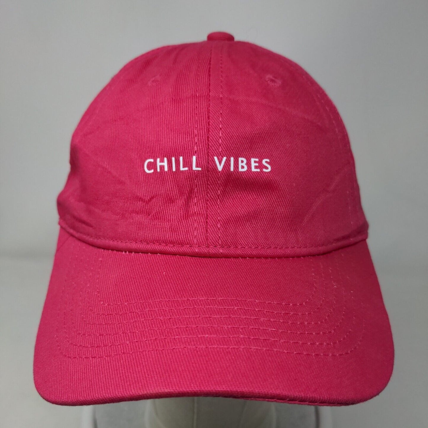 Chill Vibes Slideback Hat Pink One Size Adjustable Outdoor 6 Panel