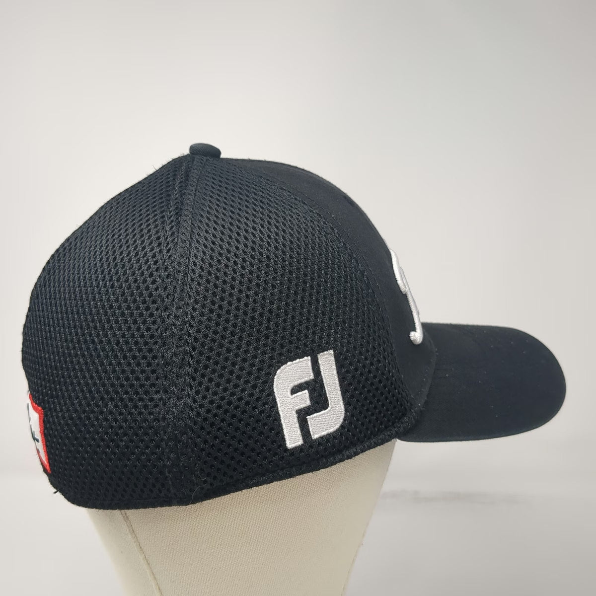 Titleist Baseball Cap Black L Mesh Back Pro V1 FootJoy FJ Stretch Fit Hat