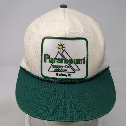 Mohr's 5 Panel Beige Green One Size Paramount Supply Co Boise Rope Snapback Hat