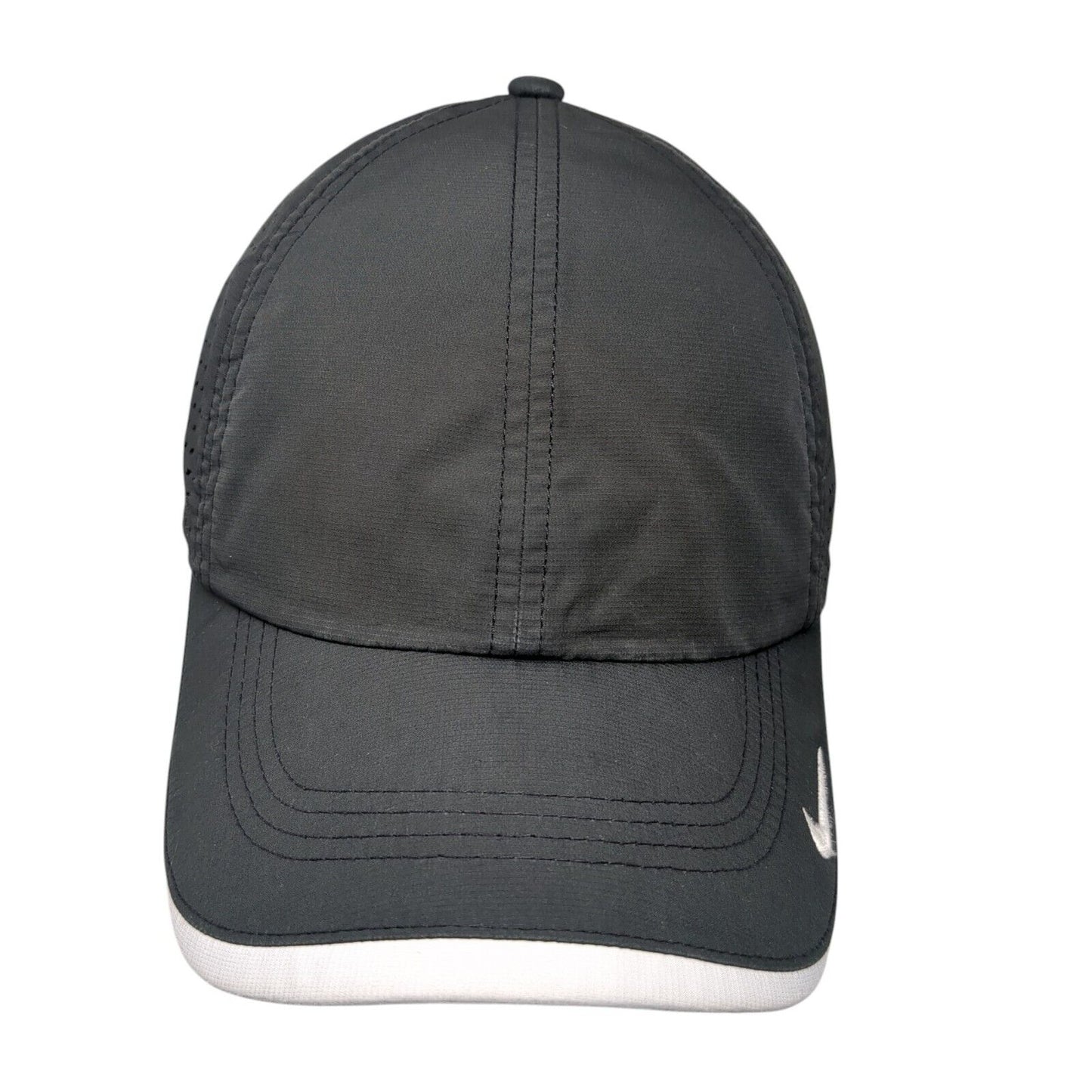 Nike Golf Strapback Hat Black OSFA Laser Cut Embroidered Swoosh
