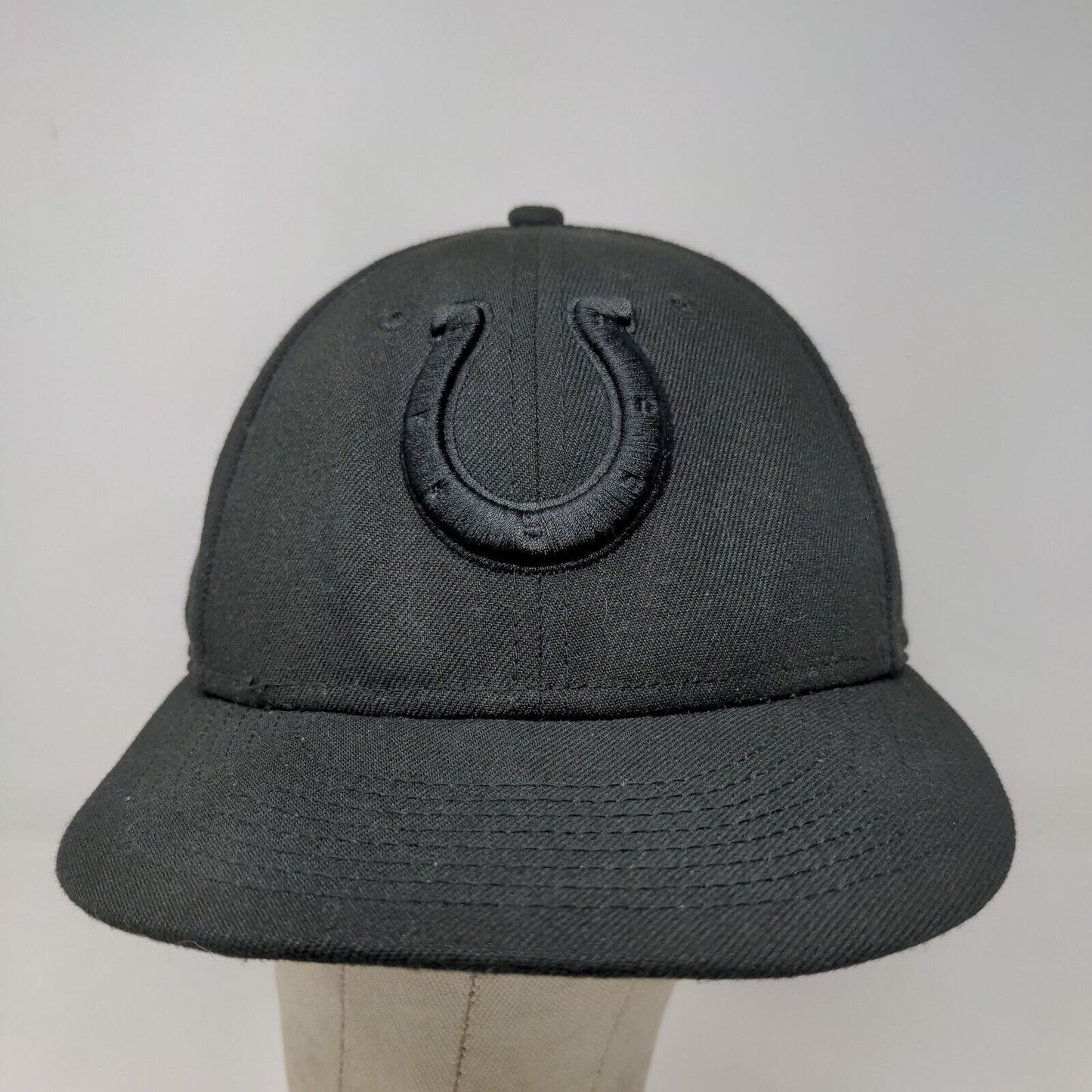 New Era Men's Fitted Hat 59Ffity Black Size 7 5/8 Indianapolis Colts Logo NFL