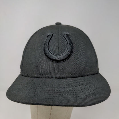 New Era Men's Fitted Hat 59Ffity Black Size 7 5/8 Indianapolis Colts Logo NFL