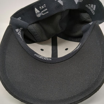 Adidas Baseball Cap Black M Fitted Mesh A-Flex Gray Stretch Fit Logo Hat