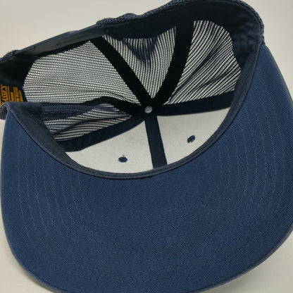 Yupoong Trucker Hat Blue One Size Crosby Hops Patch Mesh Snapback Adjustable