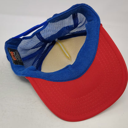 Otto Trucker Hat White Red Blue One Size Great North Aleworks Manchester NH Mesh