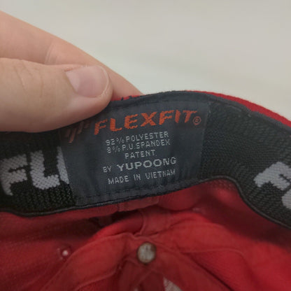 Hook & Hunt Fitted Hat Red One Size Embroidered Flexfit Yupoong