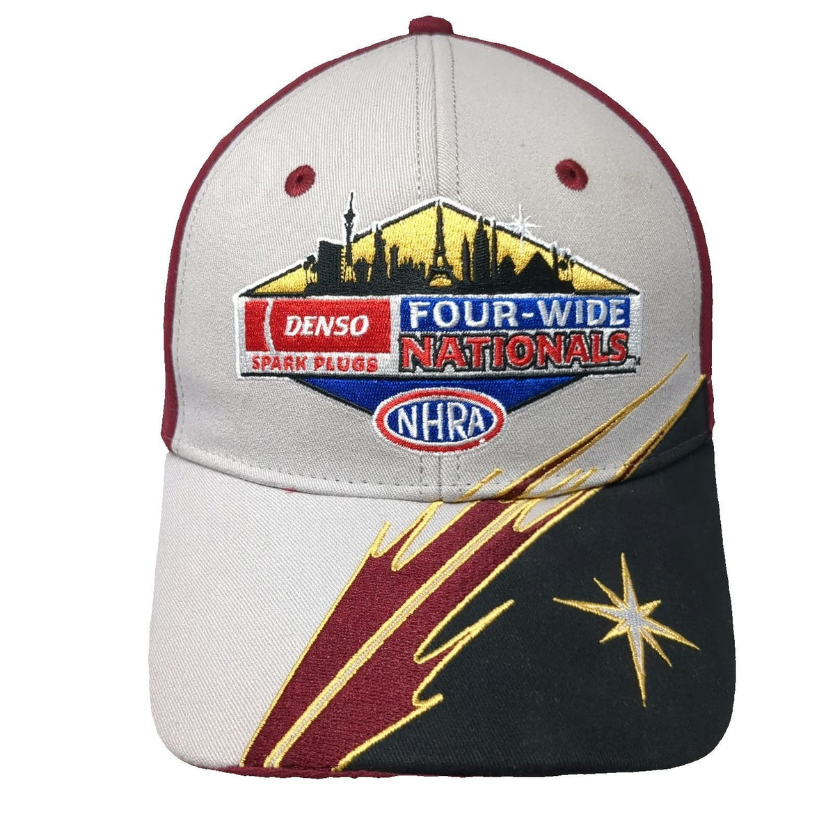 MainGate Baseball Cap Red Gray One Size NHRA 2019 Four Wide Nationals Vegas Hat