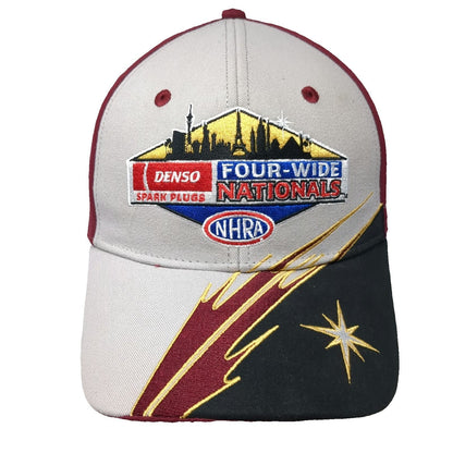 MainGate Baseball Cap Red Gray One Size NHRA 2019 Four Wide Nationals Vegas Hat