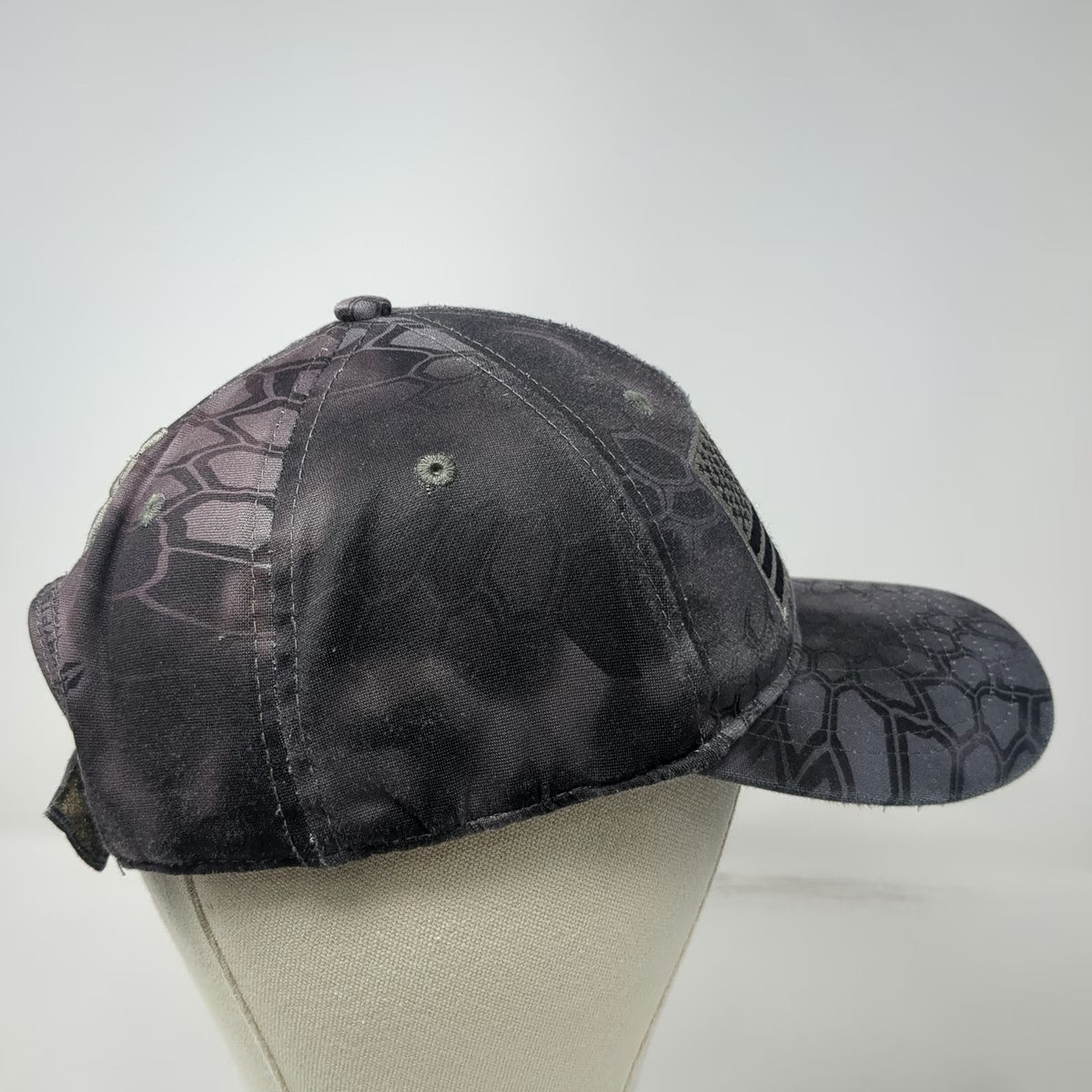 Kryptek Baseball Cap Gray One Size Typhon Camo American Flag Spartan Hat